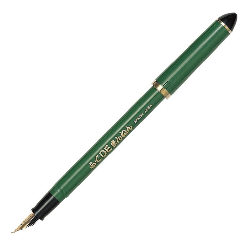 Sailor Fude De Mannen - Stroke Style Calligraphy Fountain Pen - Bamboo Green - Nib Angle 55 Degrees (11-0127-767) - Image 1